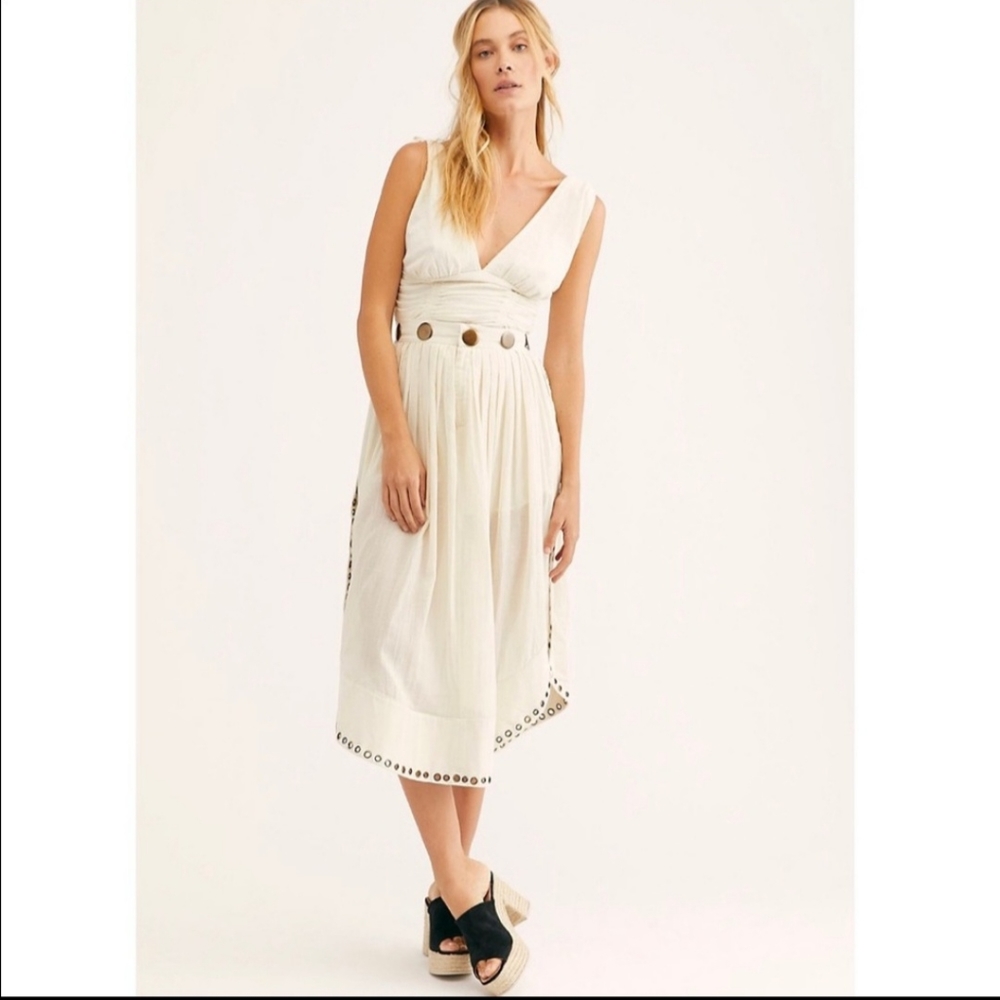 Free People Laurence Bras Table Skirt w/studs and grommets